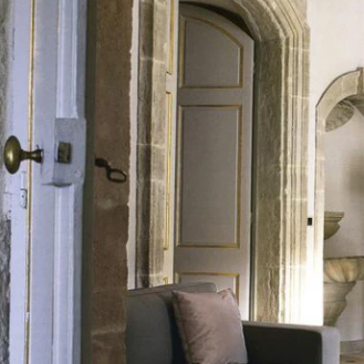 Rustic limestone mantel Canada